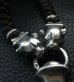 Photo9: Large Skull On 2Skulls Hammer Cross Double Face Dagger With 2Panthers Braid Leather Necklace