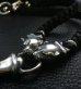 Photo8: Large Skull On 2Skulls Hammer Cross Double Face Dagger With 2Panthers Braid Leather Necklace