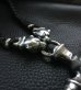 Photo7: Large Skull On 2Skulls Hammer Cross Double Face Dagger With 2Panthers Braid Leather Necklace