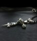 Photo6: Large Skull On 2Skulls Hammer Cross Double Face Dagger With 2Panthers Braid Leather Necklace