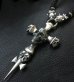 Photo19: Large Skull On 2Skulls Hammer Cross Double Face Dagger With 2Panthers Braid Leather Necklace