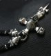 Photo18: Large Skull On 2Skulls Hammer Cross Double Face Dagger With 2Panthers Braid Leather Necklace