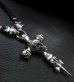 Photo17: Large Skull On 2Skulls Hammer Cross Double Face Dagger With 2Panthers Braid Leather Necklace