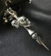 Photo13: Large Skull On 2Skulls Hammer Cross Double Face Dagger With 2Panthers Braid Leather Necklace