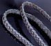 Photo6: C-ring With Quarter Braid Leather Necklace (Platinum Finish)