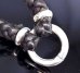 Photo3: C-ring With Quarter Braid Leather Necklace (Platinum Finish)