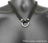 C-ring With Braid Leather Necklace