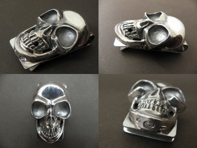 Photo3: Giant Skull Money Clip Butterfly