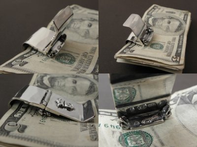 Photo5: Giant Skull Money Clip Butterfly