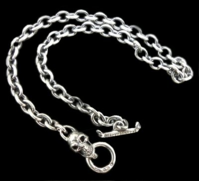 Photo1: 7Chain With Half Skull & Quarter T-bar Necklace