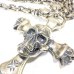 Photo4: Large Skull On 2Skulls Hammer Cross Double Face Dagger With 2Panthers Small Oval Chain Necklace