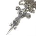Photo8: Large Skull On 2Skulls Hammer Cross Double Face Dagger With 2Panthers Small Oval Chain Necklace