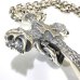 Photo10: Large Skull On 2Skulls Hammer Cross Double Face Dagger With 2Panthers Small Oval Chain Necklace