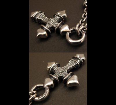 Photo2: Quarter ＦＴ Cross With 2Quarter Skulls & 6Chain Necklace