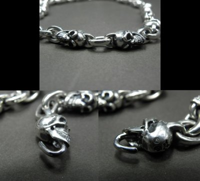 Photo4: Quarter Skull & Half Small Oval Links Necklace