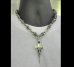 Photo5: Half Single Skull Dagger Square Bottom & H.W.O With Quarter Skull & Small Oval Links Necklace (5)