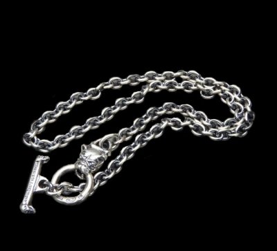 Photo1: 6Chain with quarter bulldog & quarter T-bar necklace