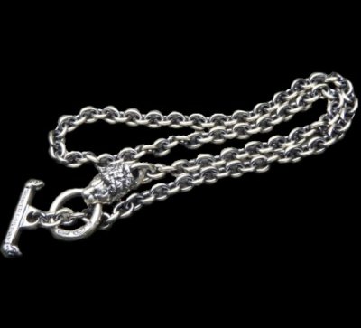 Photo1: 6Chain with quarter lion & quarter T-bar necklace