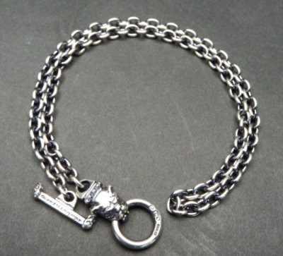 Photo3: 6Chain with quarter old bulldog & quarter T-bar necklace