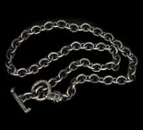 7Chain with quarter skull &quarter T-bar necklace