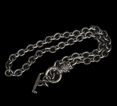 Photo1: 7Chain with quarter old bulldog & quarter T-bar necklace