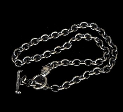 Photo1: 7Chain with quarter bulldog & quarter T-bar necklace