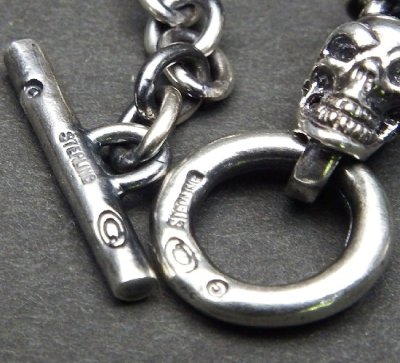 Photo5: 4.7Chain with 1/8 skull & 1/8 Classic T-bar Necklace