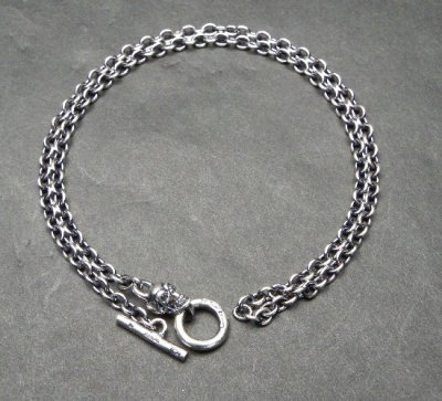 Photo3: 3.9Chain with 1/8 skull & 1/16 Classic T-bar Necklace