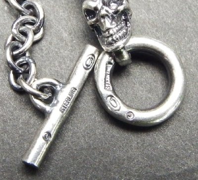 Photo5: 3.9Chain with 1/8 skull & 1/16 Classic T-bar Necklace