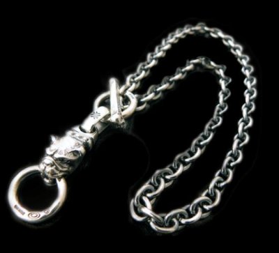 Photo1: Half old bulldog with O-ring & 7chain necklace