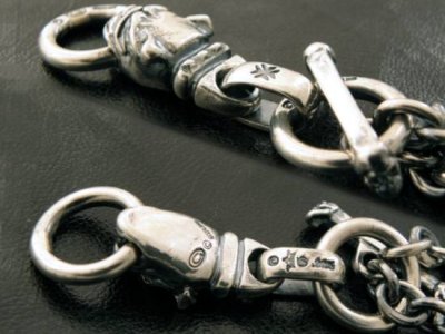 Photo3: Half old bulldog with O-ring & 7chain necklace