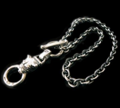 Photo1: Half bulldog with O-ring & 7chain necklace