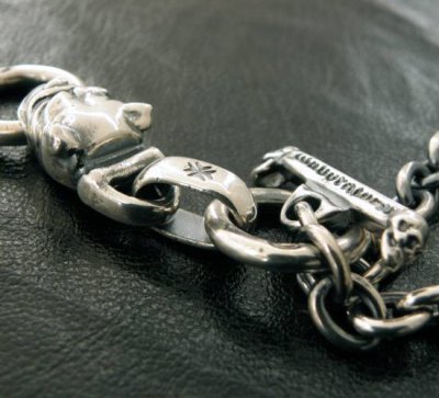 Photo3: Half bulldog with O-ring & 7chain necklace