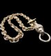 Photo1: Medium Platinum Finish Lion With Quarter 10k Gold H.W.O & Anchor Chain Links Necklace (1)