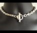 Photo6: Half Small Oval Chain & Half T-bar Necklace (Platinum Finish)