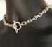 Photo4: Half Small Oval Chain & Half T-bar Necklace (Platinum Finish)