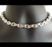 Photo8: Half Small Oval Chain & Half T-bar Necklace (Platinum Finish)