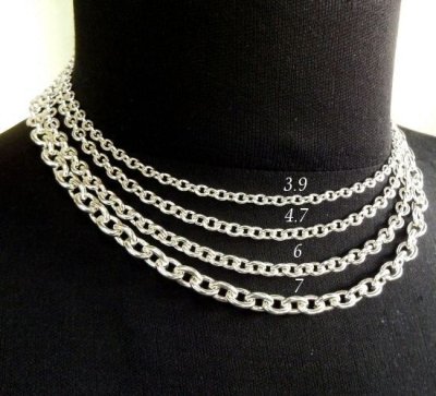 Photo2: 4.7Chain & 1/8 Classic T-bar Necklace (Platinum Finish)