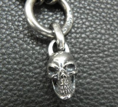 Photo2: Single Slant Head Skull With 2 Single Slant Head Skulls & Small Oval Chain Links Necklace