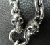 Photo6: Single Slant Head Skull With 2 Single Slant Head Skulls & Small Oval Chain Links Necklace