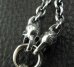 Photo3: Quarter Single Skull Dagger Square Bottom With 2 Quarter Skulls Necklace