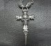 Photo3: Large Skull On 2Skulls Hammer Double Face Dagger With 2Lions & Battle-Ax Small Oval Chain Links Necklace