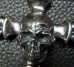 Photo15: Large Skull On 2Skulls Hammer Double Face Dagger With 2Lions & Battle-Ax Small Oval Chain Links Necklace