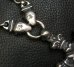 Photo17: 3 Skulls On Both Side 4 Heart Crown Cross Double Face Dagger & Bulldogs Small Oval Chain Links Necklace