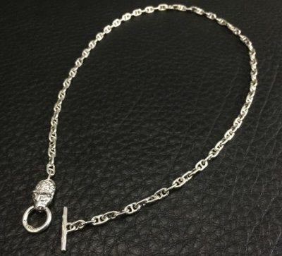 Photo2: 1/8 Lion 4.5mm Marine Chain Necklace(Platinum Finish)