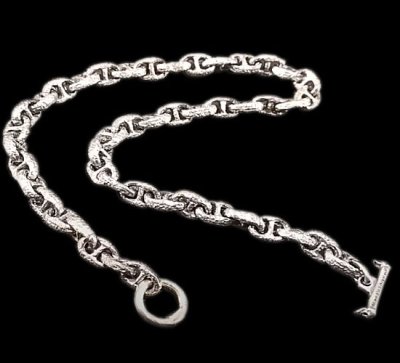 Photo1: All Quarter Chiseled Anchor Links Necklace