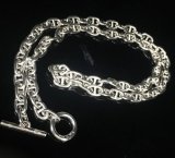 7.5mm Marine Chain & Quarter T-bar Necklace (Platinum Finish)