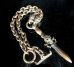 Photo1: Single Skull Dagger With 2 Single Skulls & Small Oval Chain Links Necklace (1)