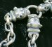 Photo11: Half 3 Skulls On 4 Heart Crown Cross Double Face Dagger & Bulldogs Half Small Oval Chain Links Necklace