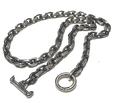 Photo2: Quarter Small Oval Chain & Quarter T-bar Necklace